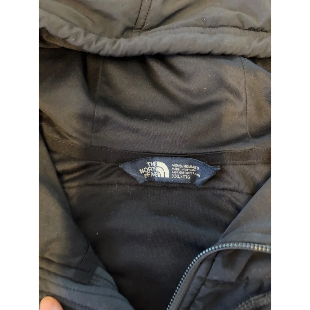 The North Face Mens XXL Black‎ Quilted Full Zip Hooded Jacket Lightweight